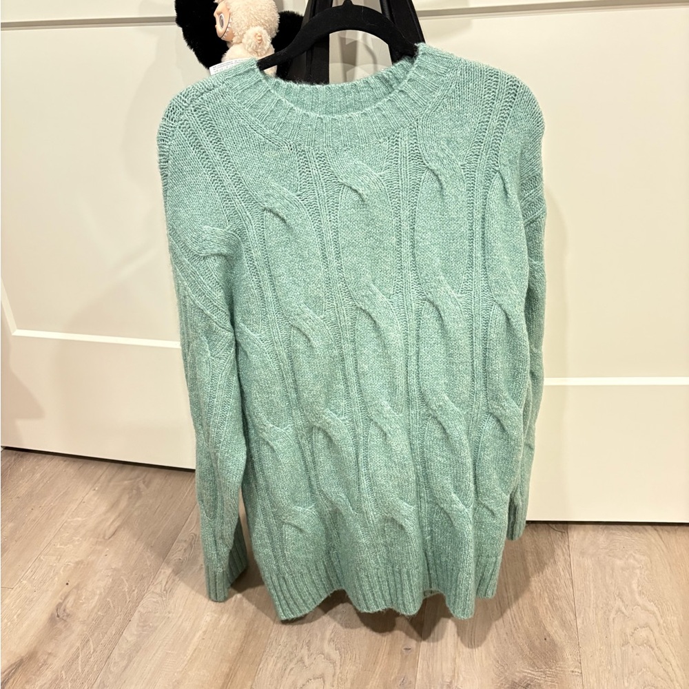 American Eagle Outfitters Light Green Cable Knit Sweater